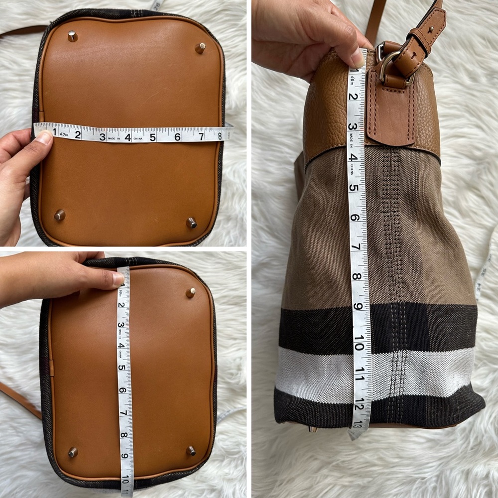 Burberry Ashby Tassel Medium Brown Canvas and Calfskin Leather Hobo Bag - Picture 16 of 16